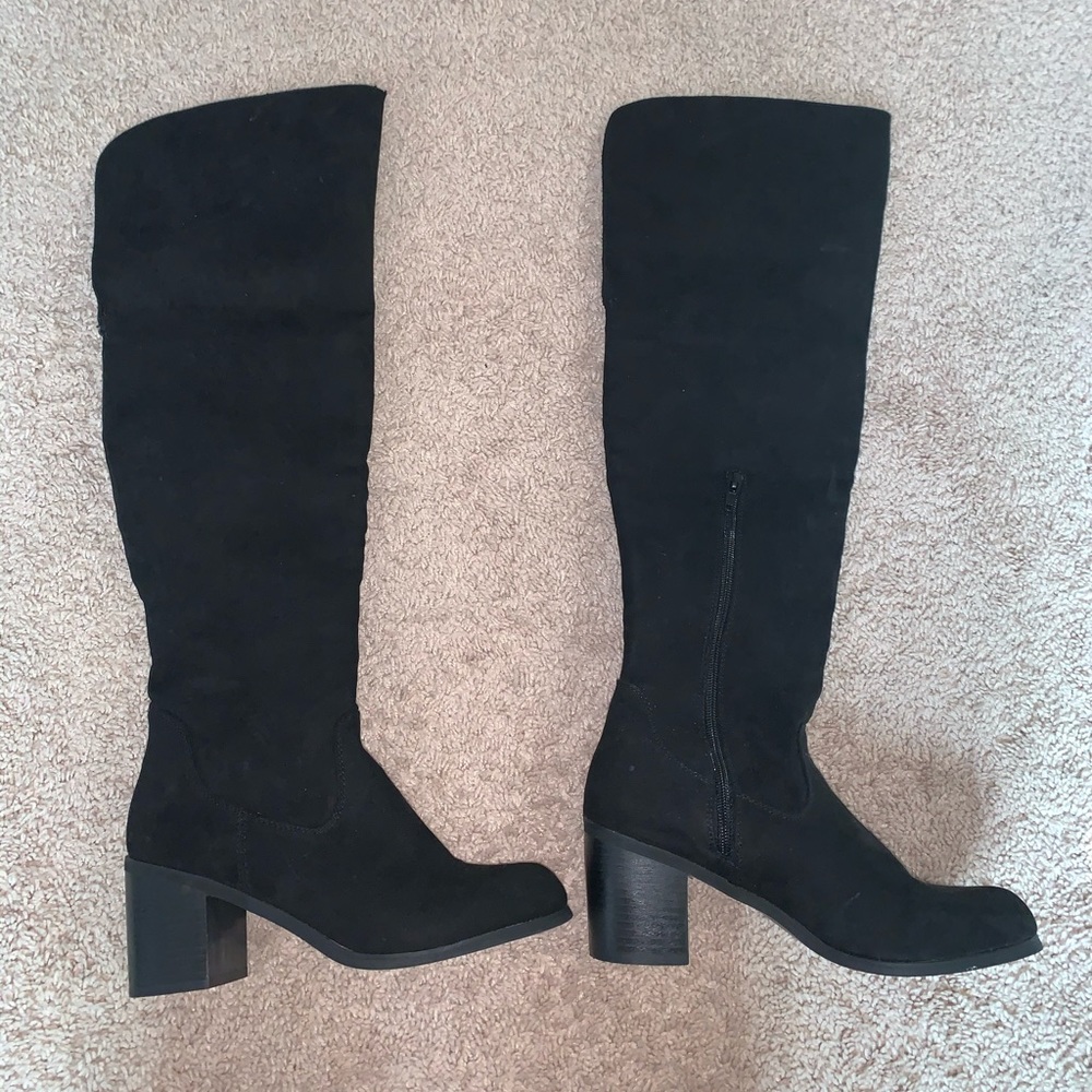 Over the knee black boots